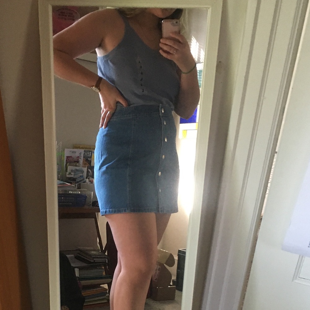Brand new baby blue sweater tank top in a size L